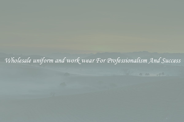 Wholesale uniform and work wear For Professionalism And Success