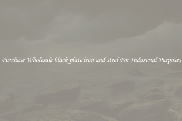 Purchase Wholesale black plate iron and steel For Industrial Purposes