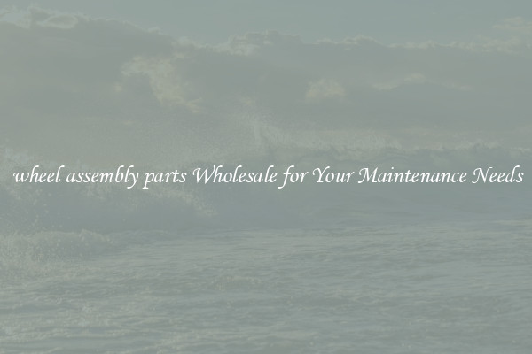 wheel assembly parts Wholesale for Your Maintenance Needs