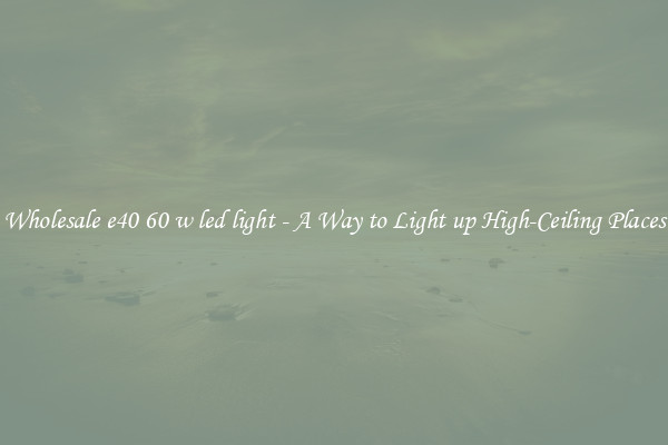 Wholesale e40 60 w led light - A Way to Light up High-Ceiling Places