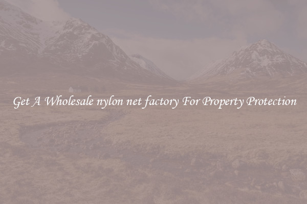 Get A Wholesale nylon net factory For Property Protection