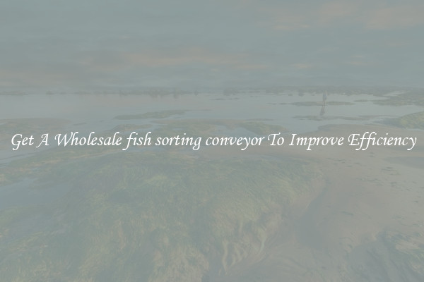 Get A Wholesale fish sorting conveyor To Improve Efficiency
