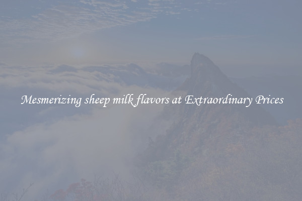 Mesmerizing sheep milk flavors at Extraordinary Prices